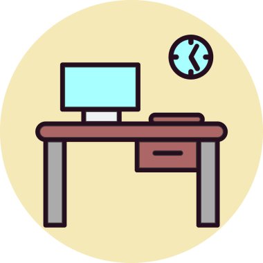 ofis tablosu vektör illüstrasyonu