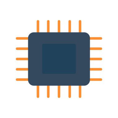işlemci vektör simgesi, modern basit tasarım, işlemci çipi