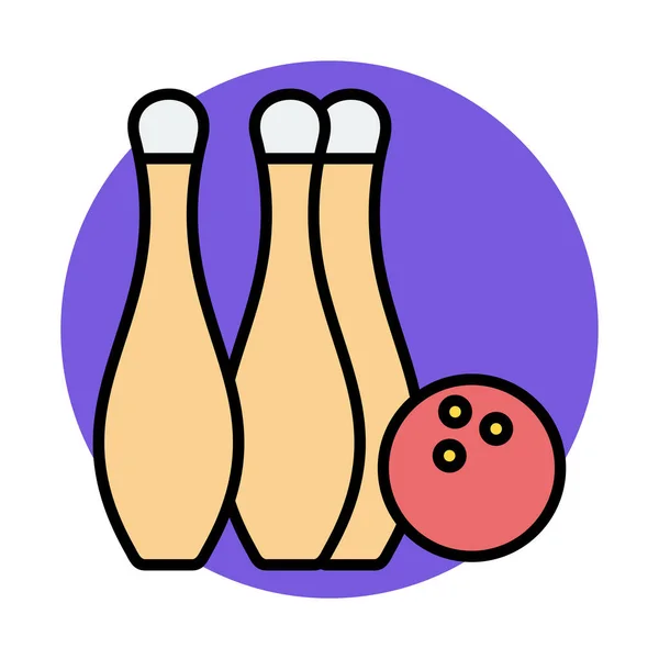 Bowling Web Icon Simple Illustration — Stock Vector