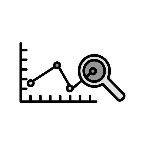 Icono Línea Gráfico Predictivo Ilustración Vectorial — Vector de stock
