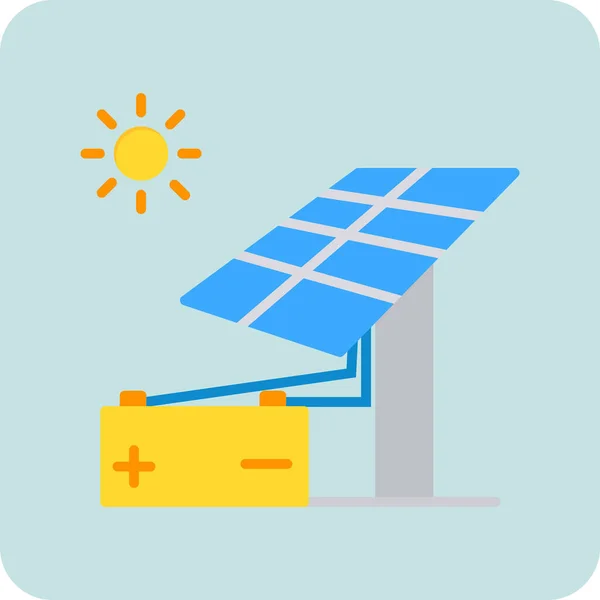 Иконка Солнечной Панели Векторная Иллюстрация Солнечная Возобновляемая Энергия — стоковый вектор