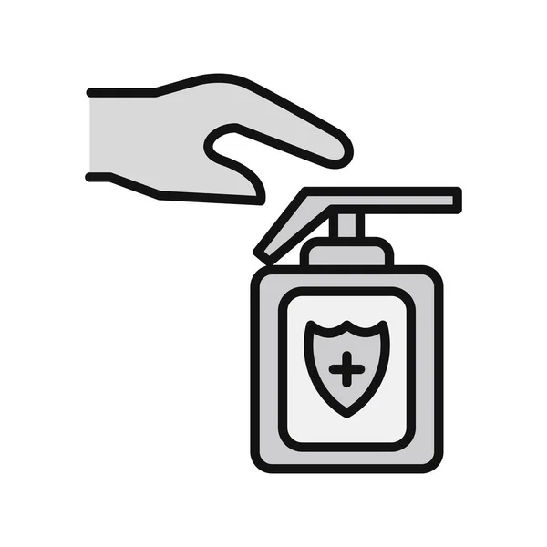 Hand Sanitizer Icon Healthcare Flat Illustration — Stock Vector