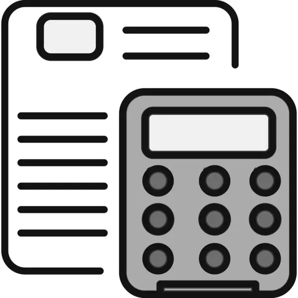 Calculator Document Web Icoon Eenvoudige Illustratie — Stockvector
