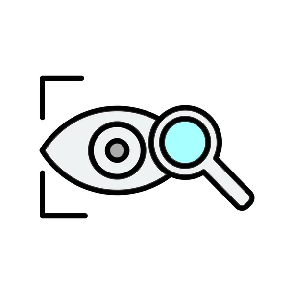 Concept Recherche Vision Avec Icône Oeil Loupe Illustration Vectorielle — Image vectorielle