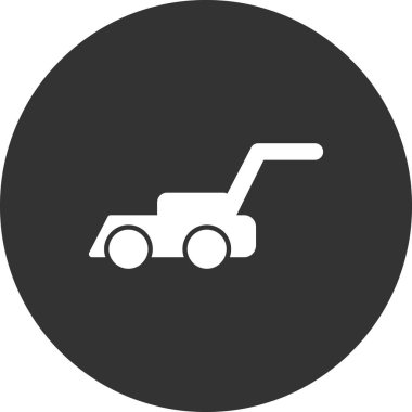 Çim biçme makinesi simgesinin vektör çizimi