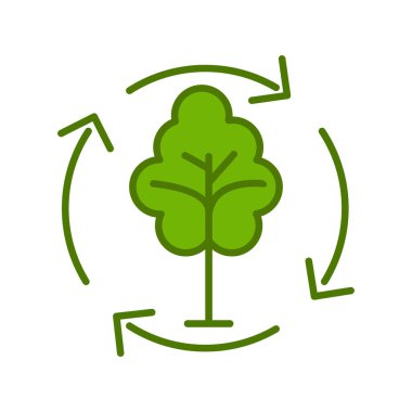 Simge vektörünü geri dönüştür. İnce çizgi işareti. Sürdürülebilir sembol çizimi