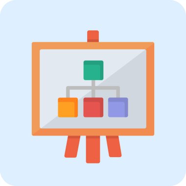 Şema vektör simgesi ile sunum tahtası Modern basit tasarım