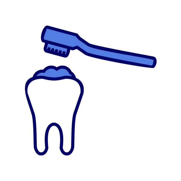 Dentes Escovação Ícone Vetor Ilustração —  Vetores de Stock