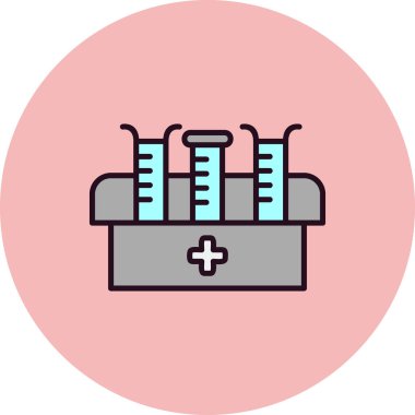 Tıbbi test tüpü. Web simgesi basit illüstrasyon