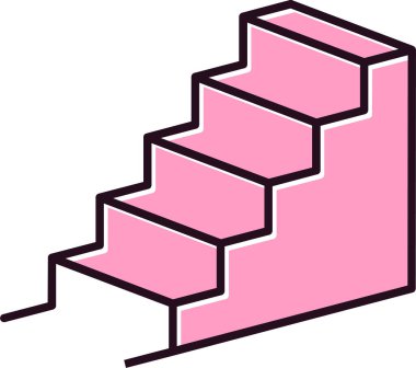 Basit grafik merdiven ikonu vektör çizimi