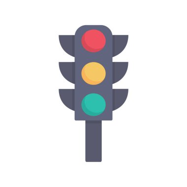 Trafik ışıkları düz kutsal kişilerin resmi, vektör, illüstrasyon