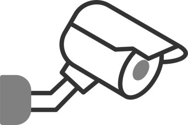 Güvenlik kamerası, güvenlik, güvenlik, araç simgesi. Basit resimleme 