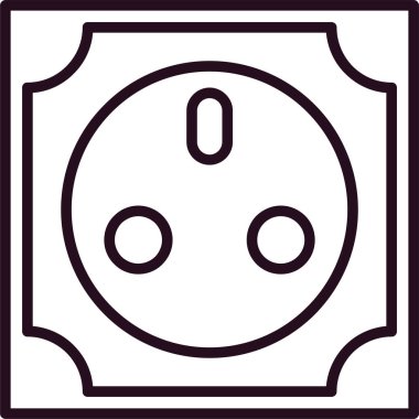 güç soketi simge vektör çizim