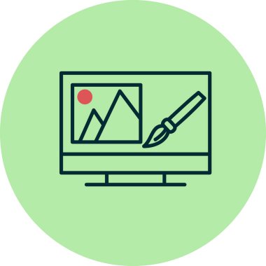 Fotoğraf düzenleme simgesinin vektör illüstrasyonu