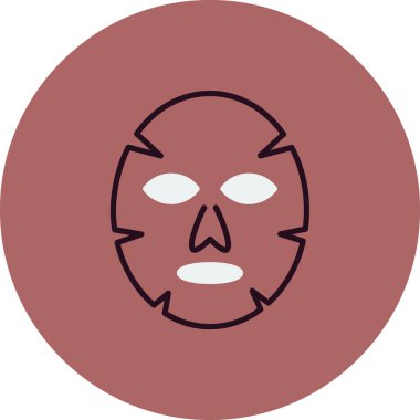 Yüz maskesi web simgesi basit illüstrasyon
