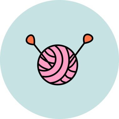 İplik topu simge vektör çizim