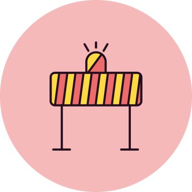 Yol bariyeri simgesinin vektör illüstrasyonu