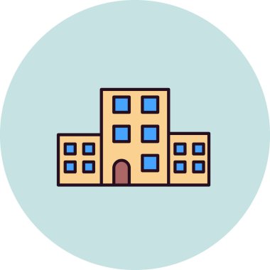 Bina. Web simgesi basit illüstrasyon