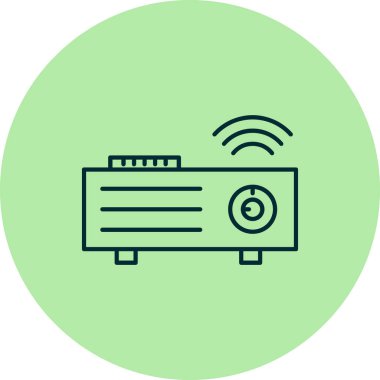 video projektör simgesi. Basit resimleme  