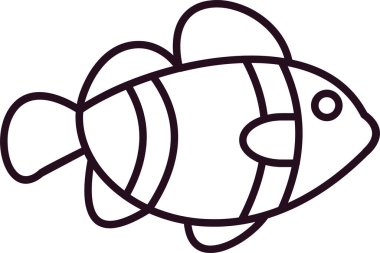 Palyaço Balık simgesi vektör illüstrasyonu