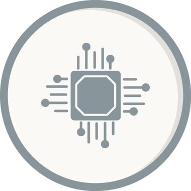 İşlemci. Web simgesi vektör illüstrasyonu 