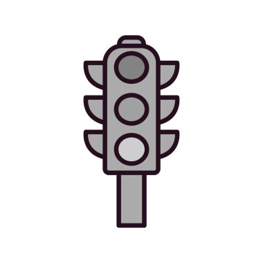 Trafik ışıkları düz kutsal kişilerin resmi, vektör, illüstrasyon