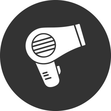 Saç kurutma makinesi ikonu. vektör illüstrasyonu 