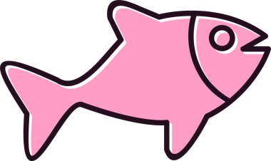 balık simgesi vektör illüstrasyonu