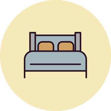 Yatak simgesinin vektör illüstrasyonu 