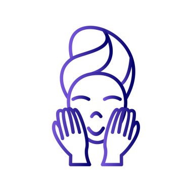 Kadın yüz ikon vektör illüstrasyon grafik tasarımı, Yıka yüzü