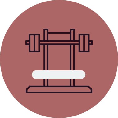 Spor salonu vektörü basit düz simge