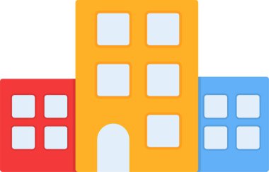 Bina. Web simgesi basit illüstrasyon