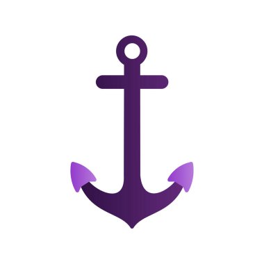 çapa simgesi. Denizcilik sembolü vektörünün basit bir gösterimi