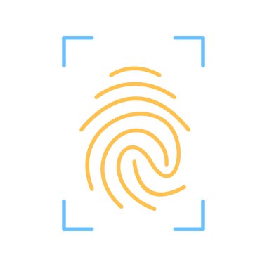 parmak izi ikonu vektör illüstrasyonu