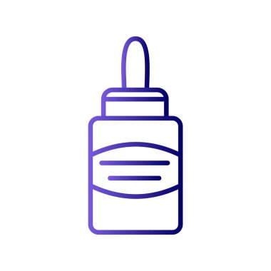 Ağ ve mobil uygulama tasarımınız için beyaz arkaplanda izole edilmiş sıvı yapıştırıcı şişe ikonu vektörü, yapıştırıcı logosu kavramı