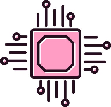 İşlemci. Web simgesi vektör illüstrasyonu 