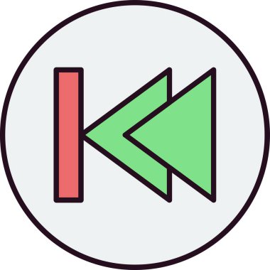 Önceki parça düğmesinin vektör illüstrasyonu