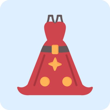 Moda elbisesi, minimalist vektör illüstrasyonu