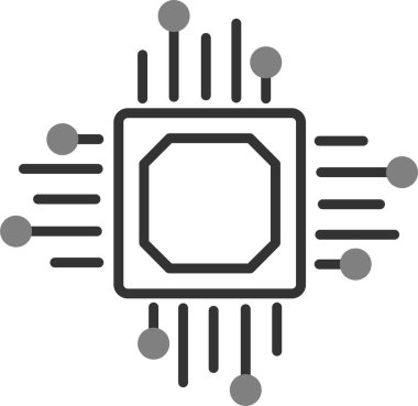 İşlemci. Web simgesi vektör illüstrasyonu 