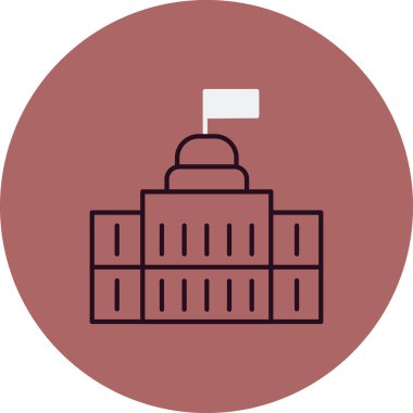 Hükümet binası simgesinin vektör illüstrasyonu