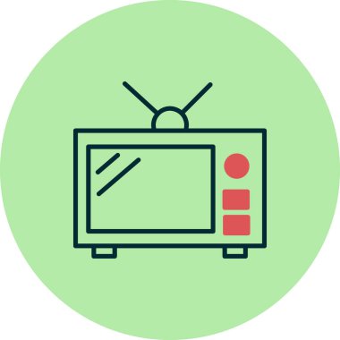 Eski televizyon. Web simgesi basit illüstrasyon