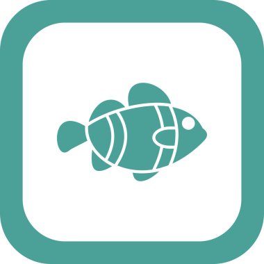 Palyaço Balık simgesi vektör illüstrasyonu