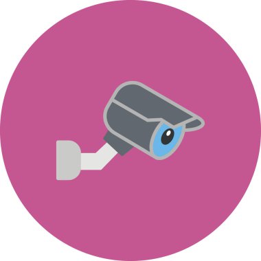 Güvenlik kamerası, güvenlik, güvenlik, araç simgesi. Basit resimleme 