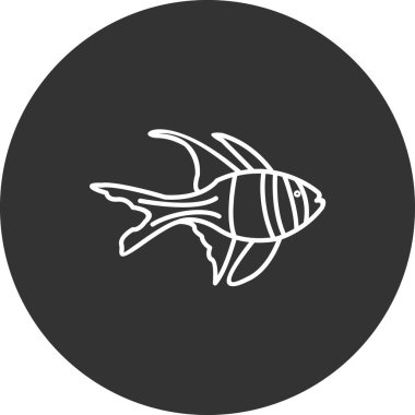 Banggai Kardinal Balık ikonu vektör illüstrasyonu