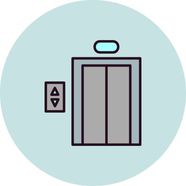 Asansör. Web simgesi basit tasarım 