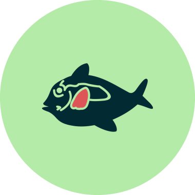 Mavi Tang Balık simgesi vektör illüstrasyonu