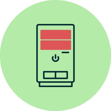 Cpu kulesinin vektör çizimi