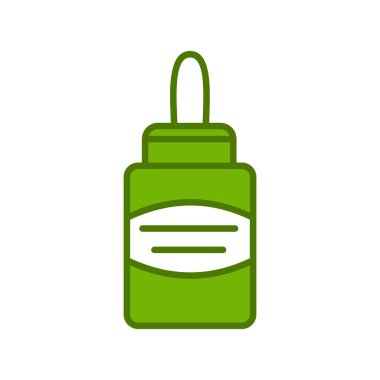 Ağ ve mobil uygulama tasarımınız için beyaz arkaplanda izole edilmiş sıvı yapıştırıcı şişe ikonu vektörü, yapıştırıcı logosu kavramı