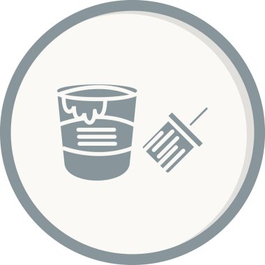 Boya kovası. Web simgesi basit tasarım