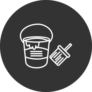 Boya kovası. Web simgesi basit tasarım